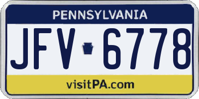 PA license plate JFV6778