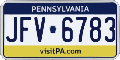 PA license plate JFV6783