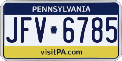 PA license plate JFV6785