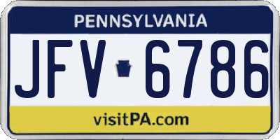 PA license plate JFV6786