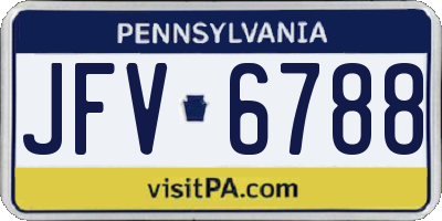 PA license plate JFV6788