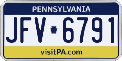 PA license plate JFV6791
