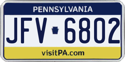 PA license plate JFV6802