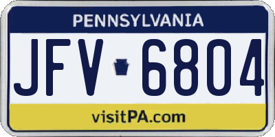 PA license plate JFV6804
