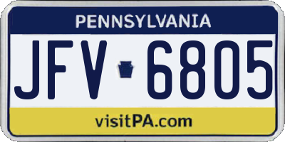 PA license plate JFV6805