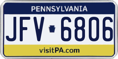 PA license plate JFV6806