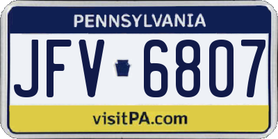 PA license plate JFV6807