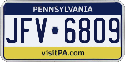 PA license plate JFV6809