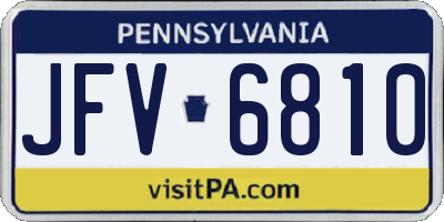 PA license plate JFV6810