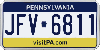 PA license plate JFV6811