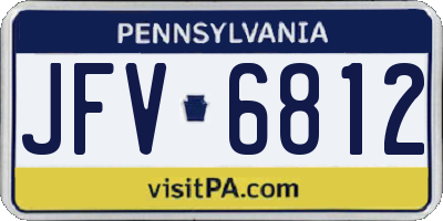 PA license plate JFV6812