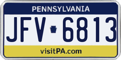 PA license plate JFV6813
