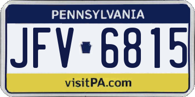 PA license plate JFV6815