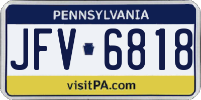 PA license plate JFV6818