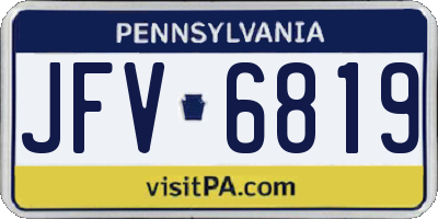 PA license plate JFV6819
