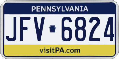 PA license plate JFV6824