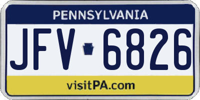 PA license plate JFV6826