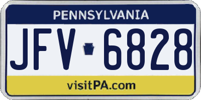 PA license plate JFV6828
