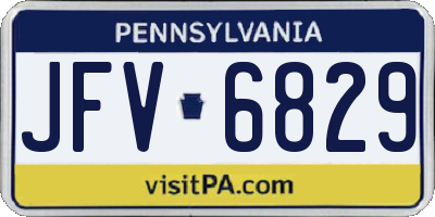 PA license plate JFV6829