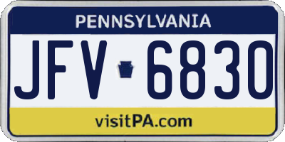 PA license plate JFV6830
