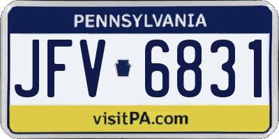 PA license plate JFV6831