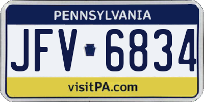 PA license plate JFV6834