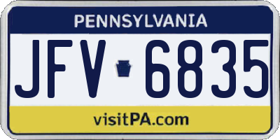 PA license plate JFV6835