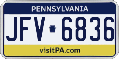 PA license plate JFV6836