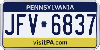 PA license plate JFV6837