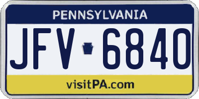 PA license plate JFV6840
