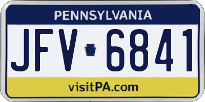 PA license plate JFV6841