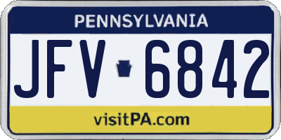 PA license plate JFV6842