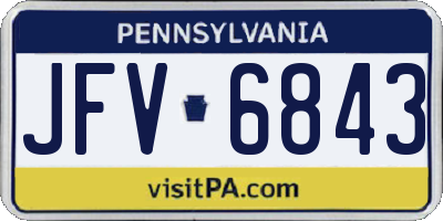 PA license plate JFV6843