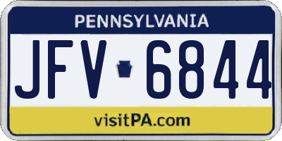 PA license plate JFV6844