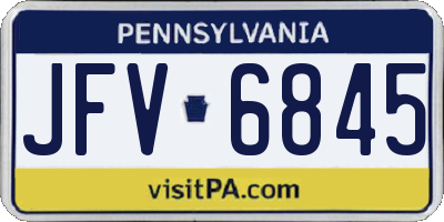 PA license plate JFV6845