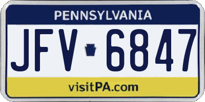 PA license plate JFV6847