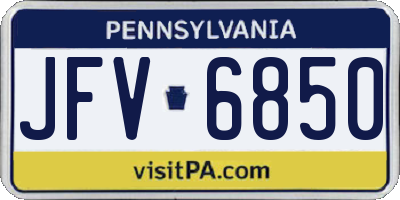 PA license plate JFV6850