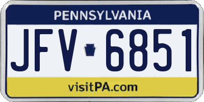PA license plate JFV6851