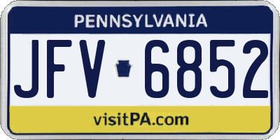 PA license plate JFV6852