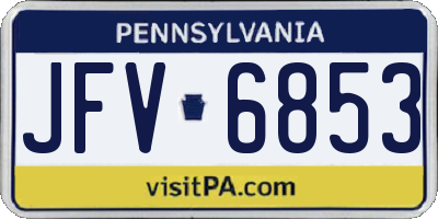 PA license plate JFV6853