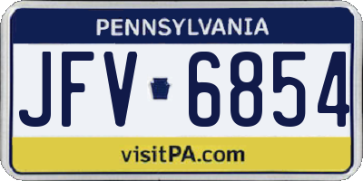 PA license plate JFV6854