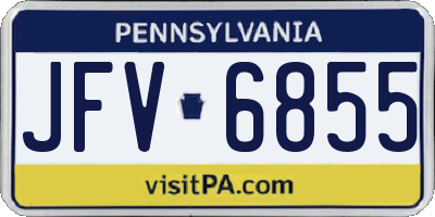 PA license plate JFV6855