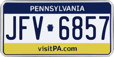 PA license plate JFV6857