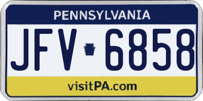 PA license plate JFV6858