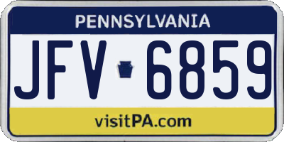 PA license plate JFV6859