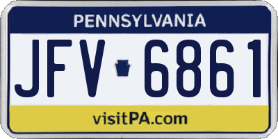 PA license plate JFV6861