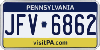 PA license plate JFV6862