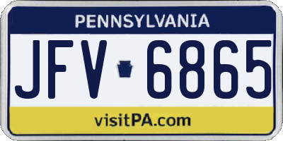 PA license plate JFV6865