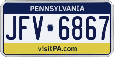 PA license plate JFV6867