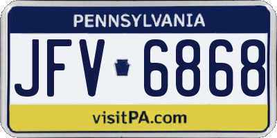 PA license plate JFV6868